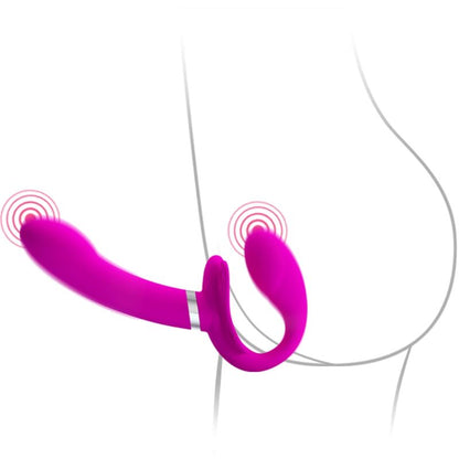PRETTY LOVE - VALERIE DOUBLE STRAP - ON VIBRATOR 12 VIBRATIONS PURPLE - Kink&Play