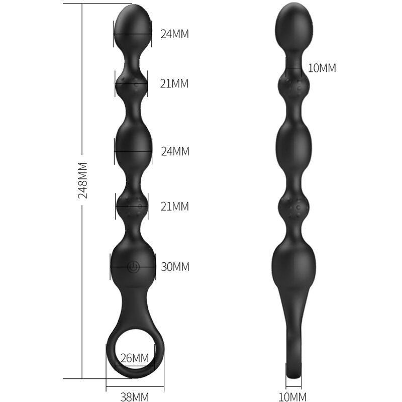 PRETTY LOVE - VAN ANAL BALLS 10 VIBRATIONS RECHARGEABLE SILICONE - Kink&Play