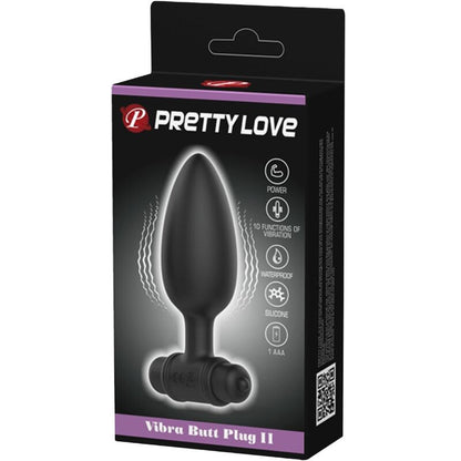 PRETTY LOVE - VIBRA BUTT PLUG 2 ANAL PLUG 10 VIBRATIONS BLACK - Kink&Play
