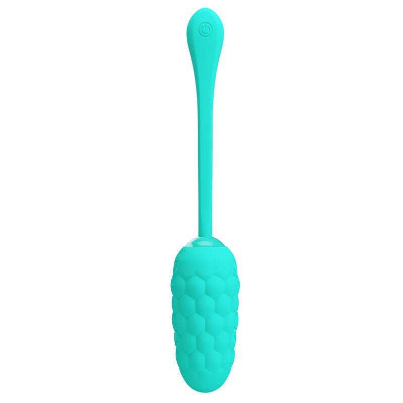 PRETTY LOVE - VIBRATING EGG WITH AQUA GREEN RECHARGEABLE MARINE TEXTURE - Kink&Play
