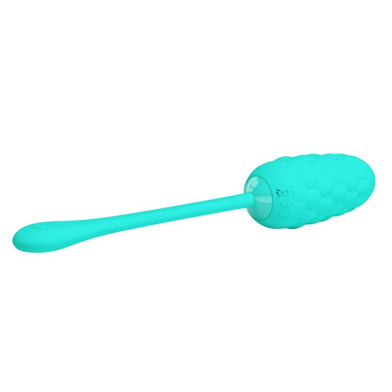 PRETTY LOVE - VIBRATING EGG WITH AQUA GREEN RECHARGEABLE MARINE TEXTURE - Kink&Play