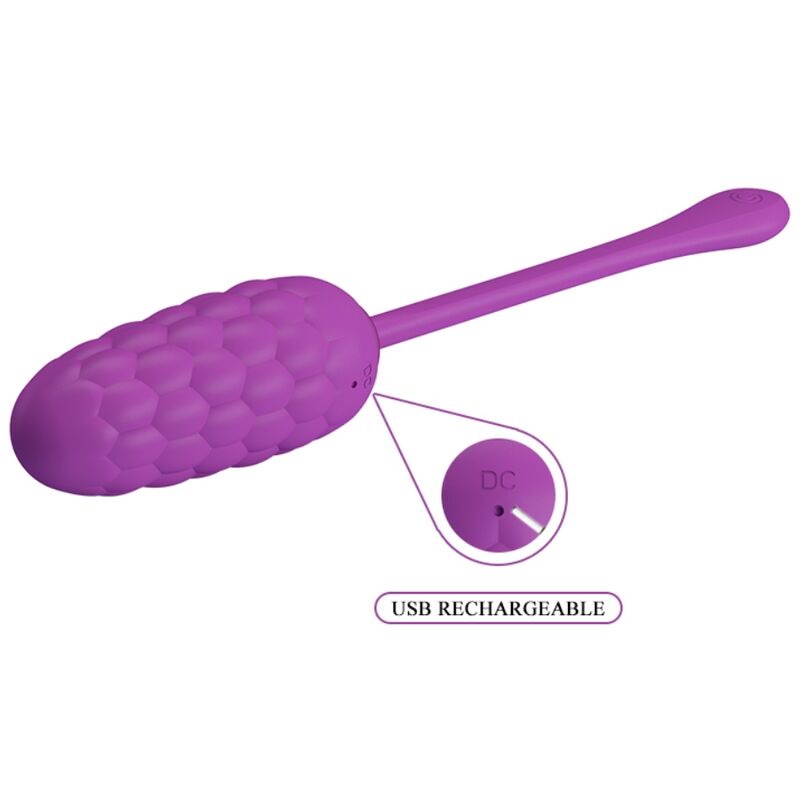 PRETTY LOVE - VIBRATING EGG WITH PURPLE RECHARGEABLE MARINE TEXTURE - Kink&Play