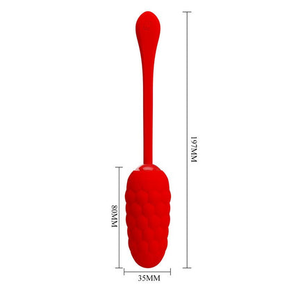 PRETTY LOVE - VIBRATING EGG WITH RED RECHARGEABLE MARINE TEXTURE - Kink&Play
