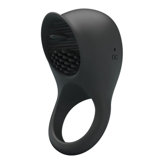 PRETTY LOVE - VIBRATING PENIS RING WITH BLACK TONGUE - Kink&Play