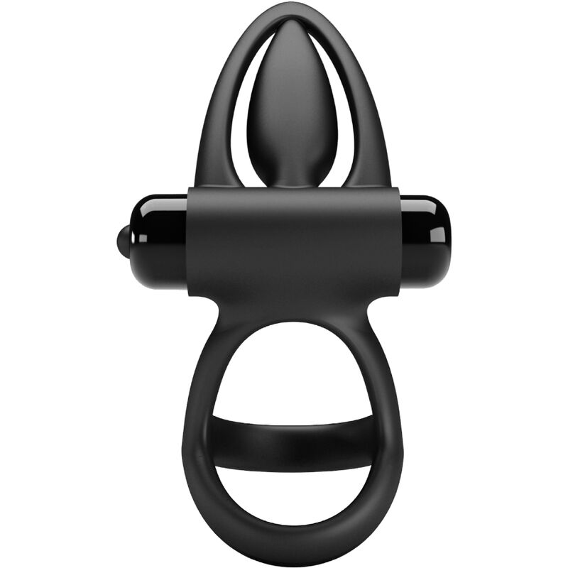 PRETTY LOVE - VIBRATING RING 10 VIBRATIONS BLACK SILICONE - Kink&Play