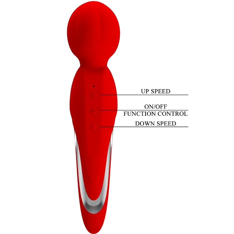 PRETTY LOVE - WALTER VIBRATOR WAND RED - Kink&Play