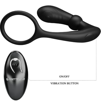 PRETTY LOVE - WARREN BLACK ANAL RING & VIBRATOR - Kink&Play