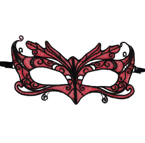 QUEEN LINGERIE - LACE MASK WITH RED DETAILS - Kink&Play