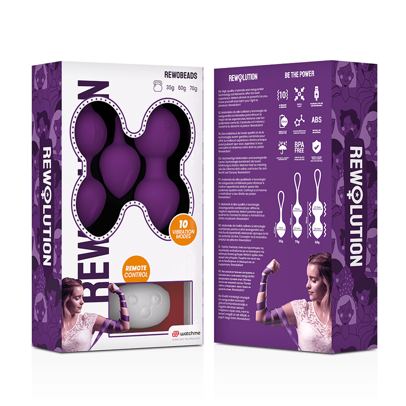 REWOLUTION - REWOBEADS VIBRATING BALLS REMOTE CONTROL WITH WATCHME TECHNOLOGY - Kink&Play