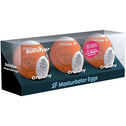 SATISFYER - 3 MASTURBATOR EGGS CRUNCHY - Kink&Play