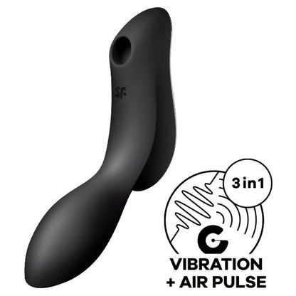 SATISFYER - CURVY TRINITY 2 AIR PULSE VIBRATOR BLACK - Kink&Play