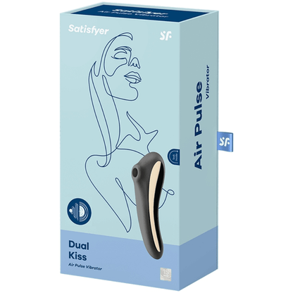 SATISFYER - DUAL KISS AIR PULSE VIBRATOR BLACK - Kink&Play