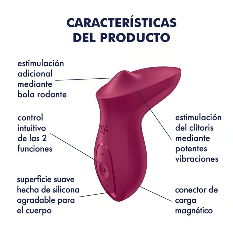 SATISFYER - EXCITERRR LAY - ON CLITORIS BERRY VIBRATOR - Kink&Play