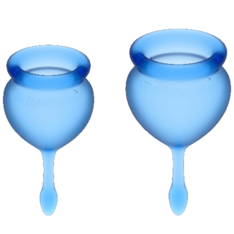 SATISFYER - FEEL GOOD MENSTRUAL CUP DARK BLUE 15 + 20 ML - Kink&Play