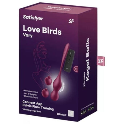 SATISFYER - LOVE BIRDS VARY VIBRATING BALLS FREE APP WINE RED - Kink&Play