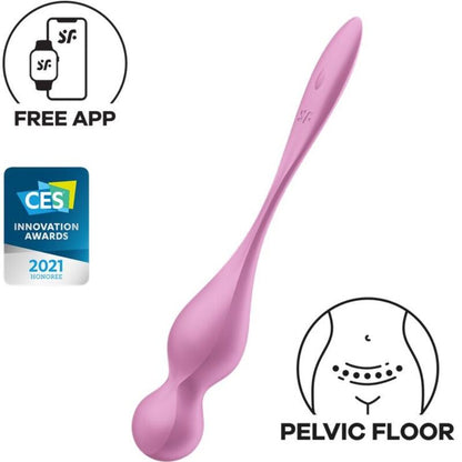 SATISFYER - LOVE BIRDS VIBRATING KEGEL BALLS PINK - Kink&Play