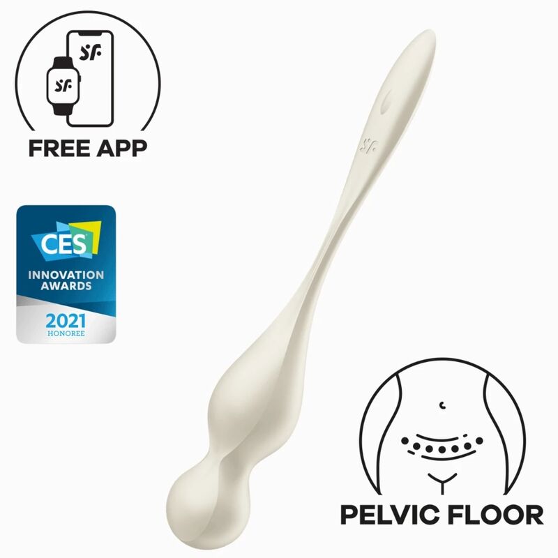 SATISFYER - LOVE BIRDS VIBRATING KEGEL BALLS WHITE - Kink&Play
