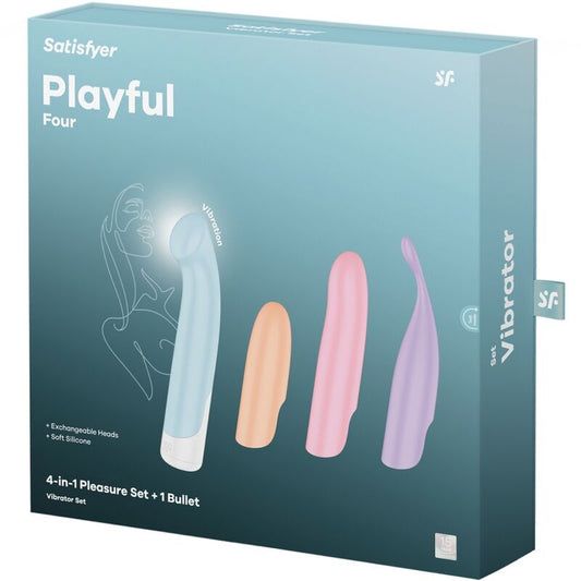 SATISFYER - PLAYFUL FOUR SET VIBRATORS 4 IN 1 + POWER BULLET - Kink&Play