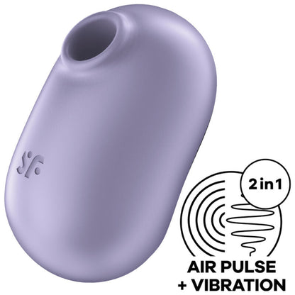 SATISFYER - PRO TO GO 2 DOUBLE AIR PULSE STIMULATOR & VIBRATOR VIOLET - Kink&Play