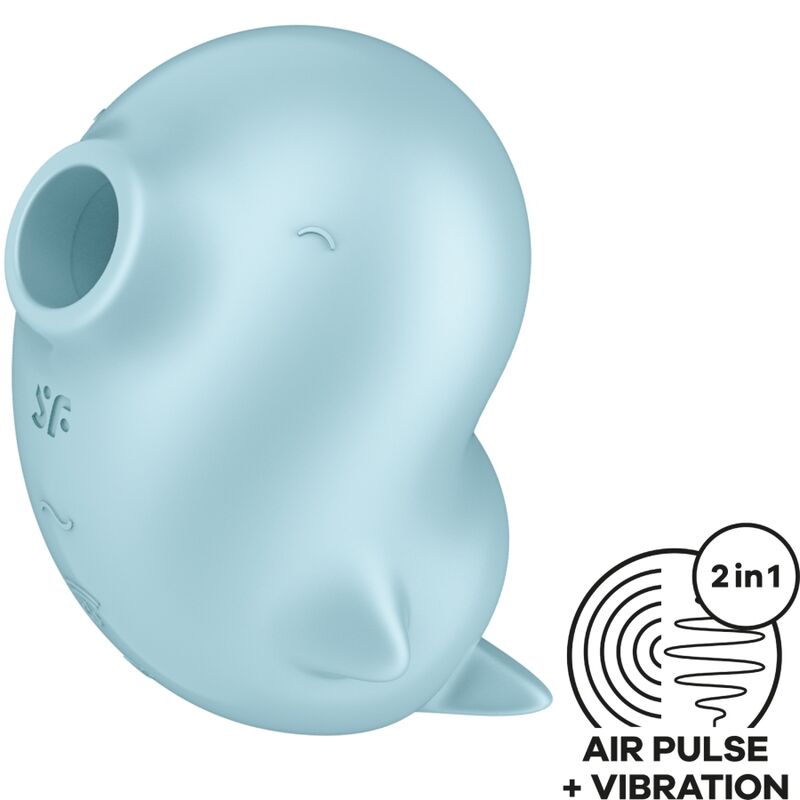 SATISFYER - SASSY SEAL STIMULATOR & VIBRATOR BLUE - Kink&Play