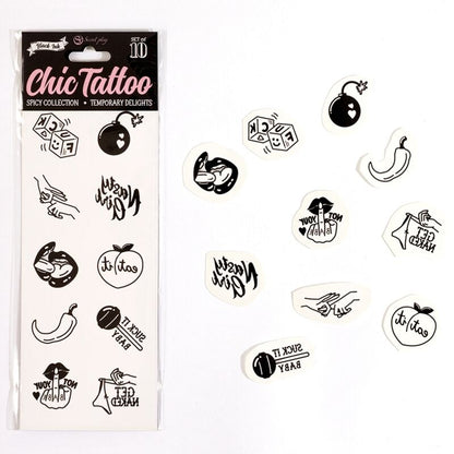 SECRET PLAY - SET OF 10 SPICY COLLECTION TEMPORARY TATTOOS - Kink&Play