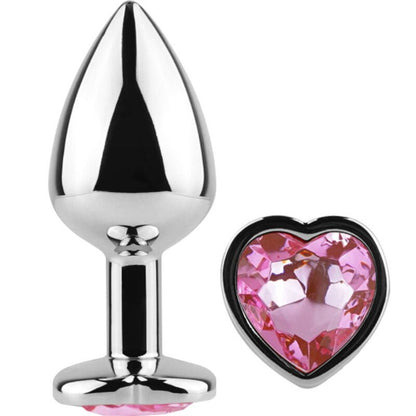 SECRETPLAY - METAL BUTT PLUG FUCHSIA HEART SMALL SIZE 7 CM - Kink&Play