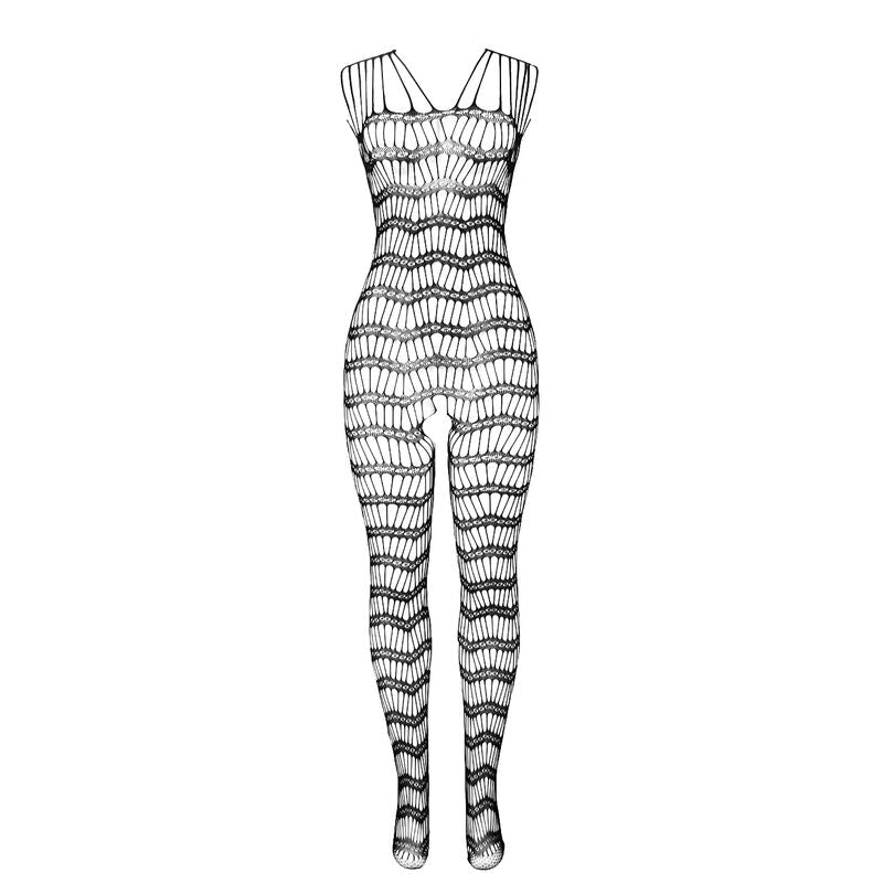 SUBBLIME - 951696 FISHNET CROTCHLESS BODYSTOCKING WITH STRAPS ON THE SHOULDERS BLACK ONE SIZE - Kink&Play