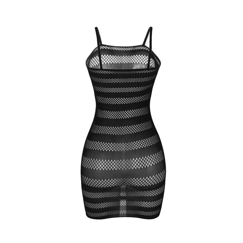 SUBBLIME - 951733 FISHNET DRESS WITH BLACK STRIPES ONE SIZE - Kink&Play