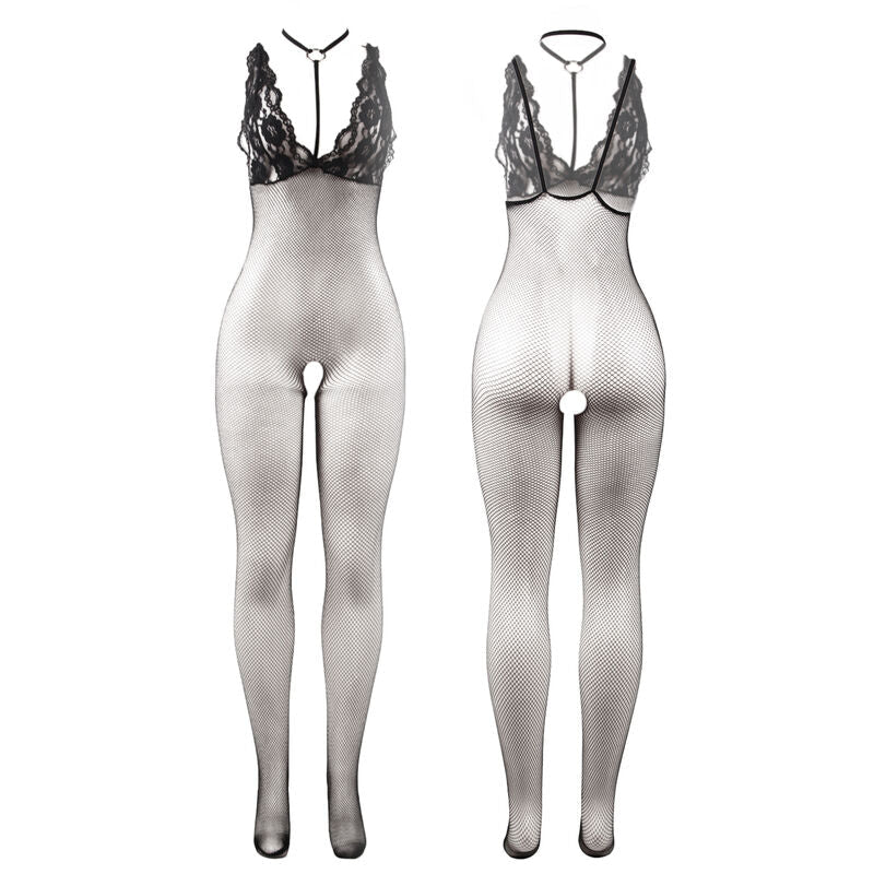 SUBBLIME - 951993 BLACK TRANSPARENT FISHNET CROTCHLESS BODYSTOCKING ONE SIZE - Kink&Play