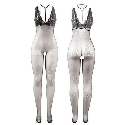 SUBBLIME - 951993 BLACK TRANSPARENT FISHNET CROTCHLESS BODYSTOCKING ONE SIZE - Kink&Play