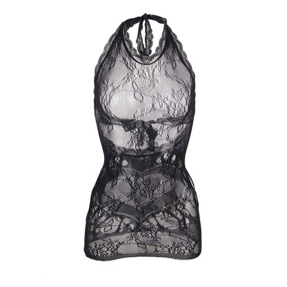 SUBBLIME - 952075 SHORT FISHNET DRESS WITH BACK BACK AND HEART DETAIL BLACK ONE SIZE - Kink&Play