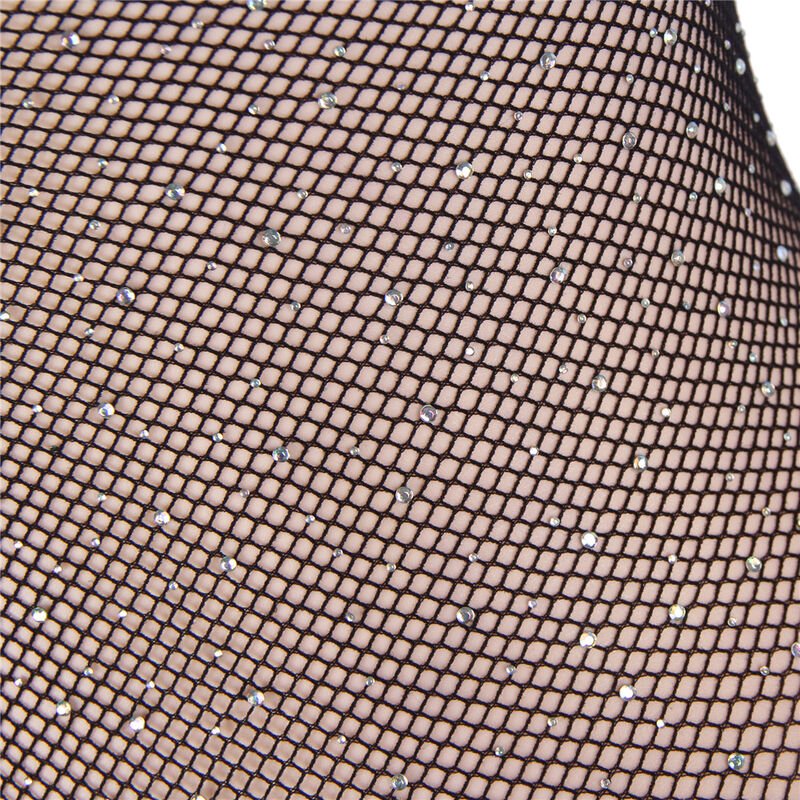 SUBBLIME - 952297 GLOSSY FISHNET BODY WITH OFF SHOULDERS LONG SLEEVE BLACK ONE SIZE - Kink&Play