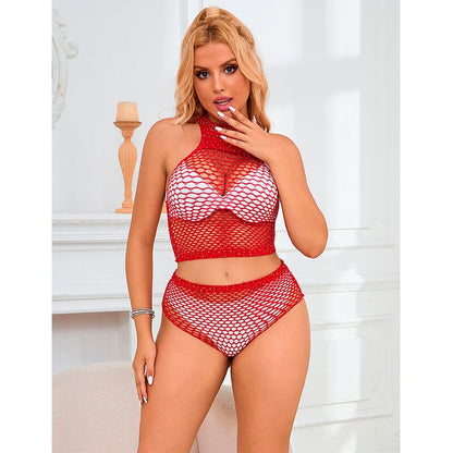 SUBBLIME - 952402 FISHNET SET WITH PINK DIAMONDS ONE SIZE - Kink&Play