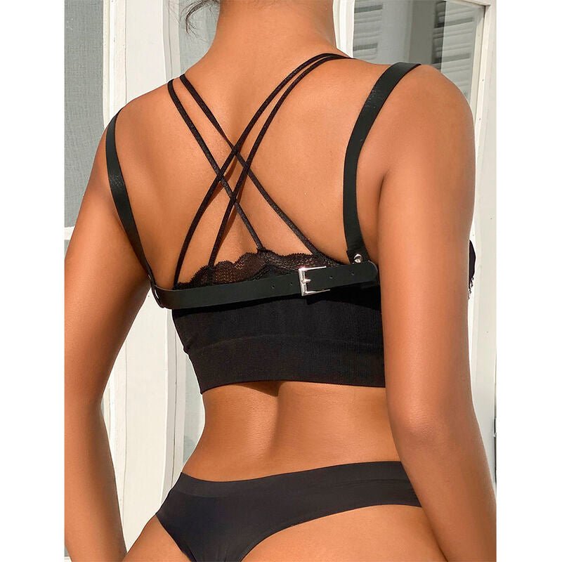 SUBBLIME - 953713 PUNK BONDAGE BELT METAL BUCKLE BLACK ONE SIZE - Kink&Play