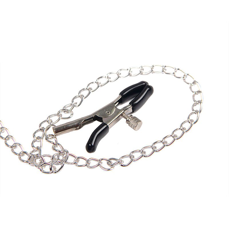 SUBBLIME - 953720 BONDAGE LEATHER STRAP BREAST CLAMPS BLACK ONE SIZE - Kink&Play