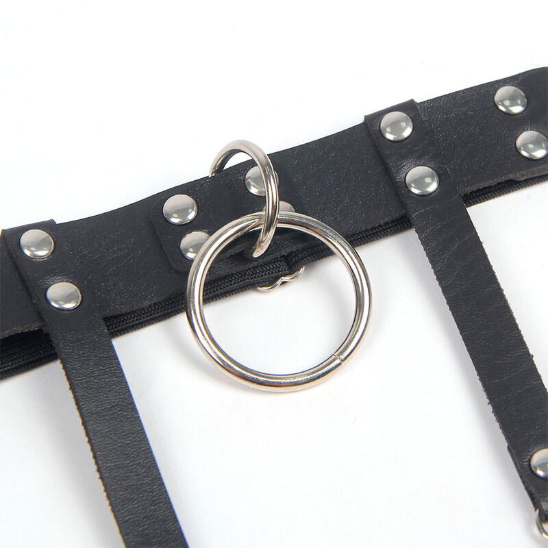 SUBBLIME - 953744 ADJUSTABLE LEATHER PUNK GARTER BLACK ONE SIZE - Kink&Play