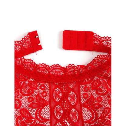 SUBBLIME - 953874 OPEN CUP BODYSUIT RED S/M - Kink&Play