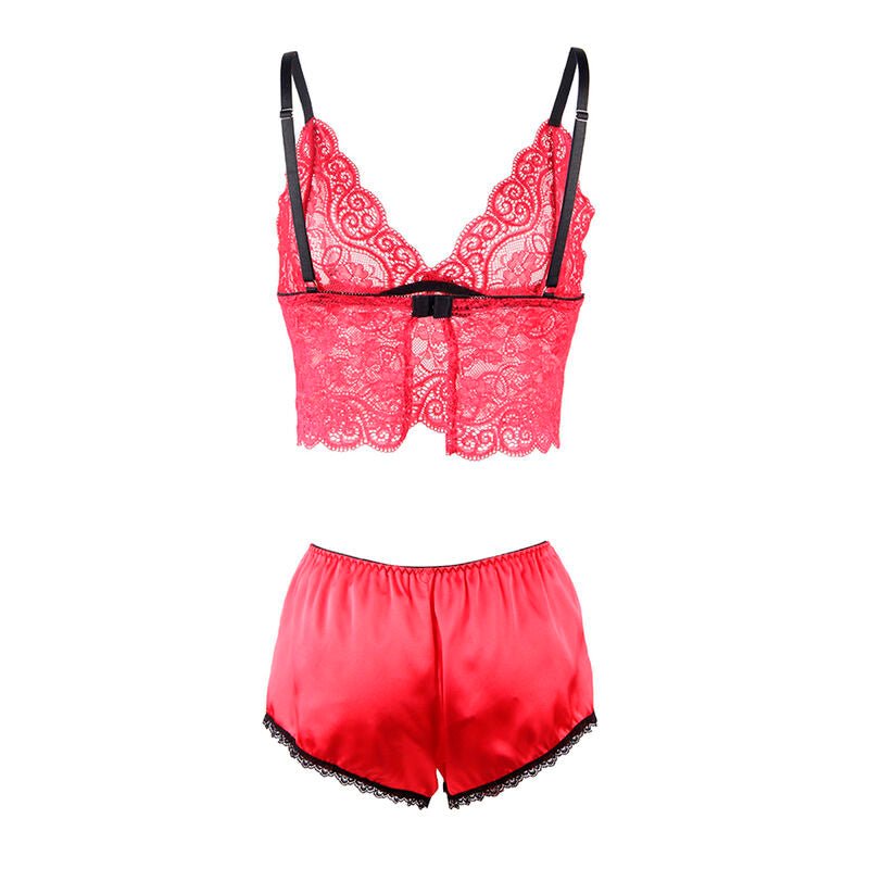 SUBBLIME - 953898 SILK AND LACE NIGHTGOWN + PANTIES RED S/M - Kink&Play
