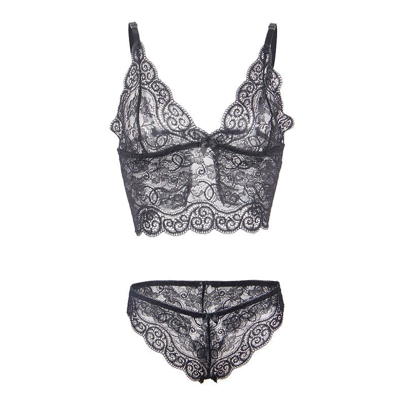 SUBBLIME - 953928 SILK AND LACE NIGHTGOWN + PANTIES BLACK L/XL - Kink&Play