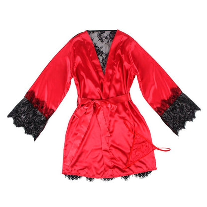 SUBBLIME - 954017 LACE SHEER BACK CAMISOLE + THONG RED/BLACK S/M - Kink&Play