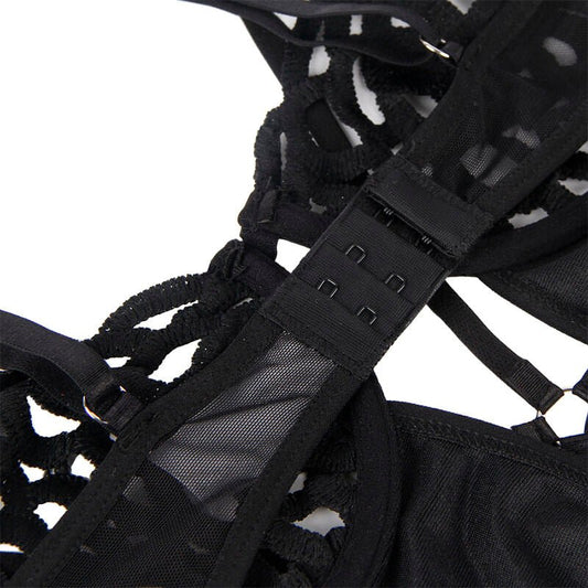 SUBBLIME - 954055 SEXY LACE BODYSUIT BLACK S/M - Kink&Play