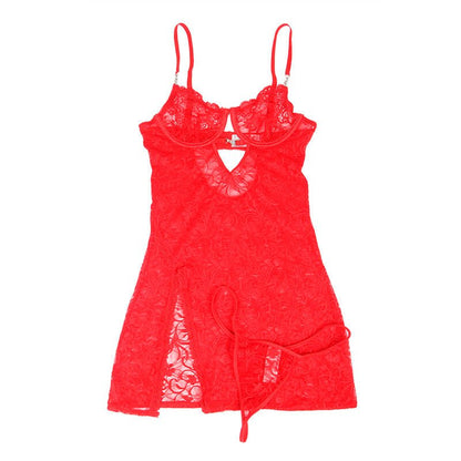 SUBBLIME - 954208 LACE BABYDOLL WITH ADJUSTABLE STRAPS RED S/M - Kink&Play