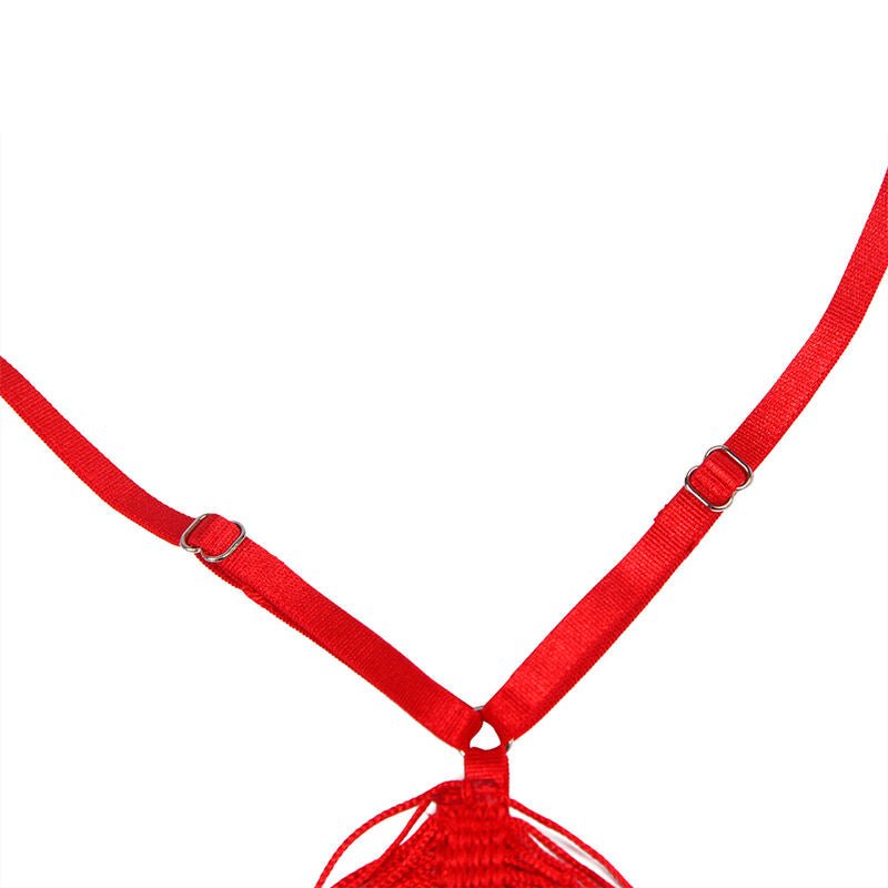 SUBBLIME - 954246 STRAPPY DRESS + THONG RED S/M - Kink&Play