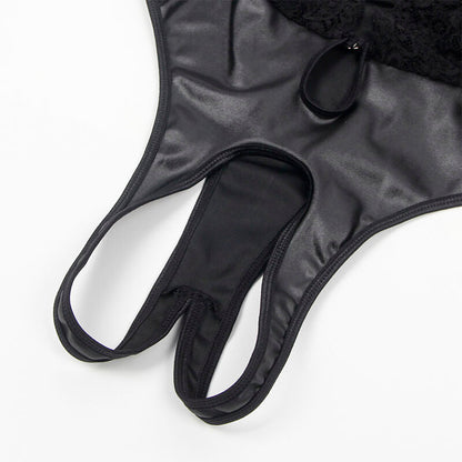 SUBBLIME - 954390 SEXY BODY WITH GARTER BELT BLACK L/XL - Kink&Play