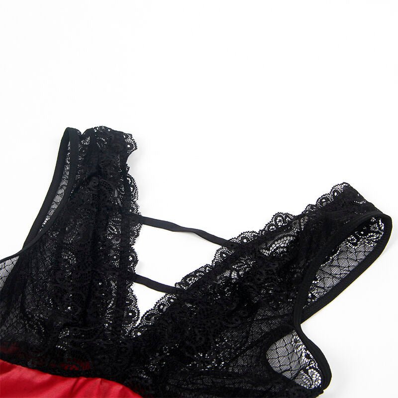 SUBBLIME - 954437 LACE BONDAGE DRESS BLACK L/XL - Kink&Play