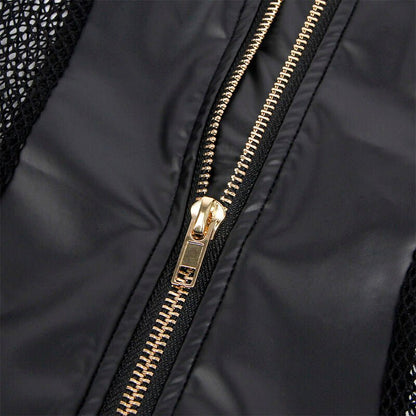 SUBBLIME - 954451 SEXY MESH DRESS LEATHER BLACK L/XL - Kink&Play
