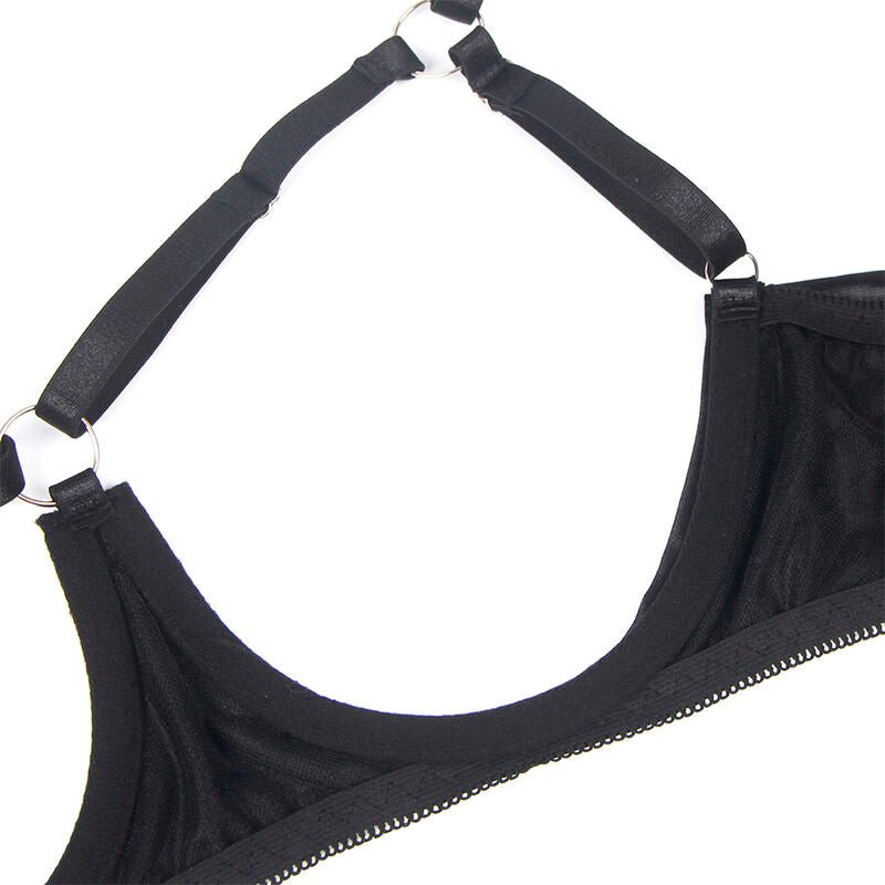 SUBBLIME - 955199 BRA SET WITH ADJUSTABLE BLACK BOW S/M - Kink&Play