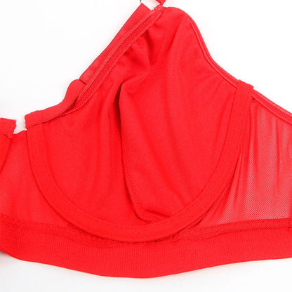 SUBBLIME - 955250 RED BONDAGE BRA WITH GARTER SET S/M - Kink&Play
