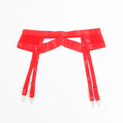 SUBBLIME - 955250 RED BONDAGE BRA WITH GARTER SET S/M - Kink&Play