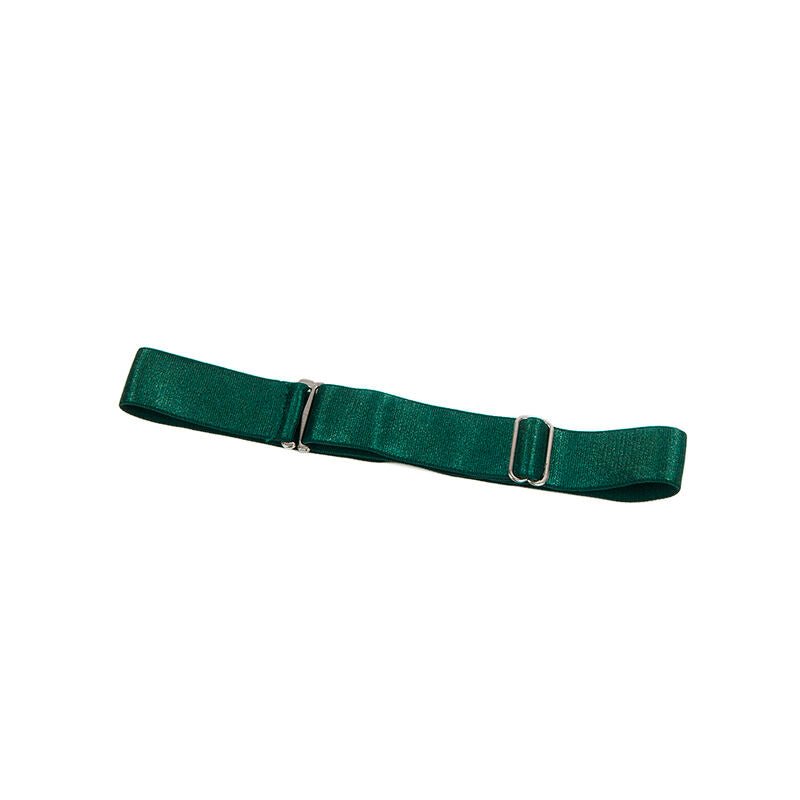 SUBBLIME - 955434 DRESS WITH GREEN LEATHER STRAPS S/M - Kink&Play